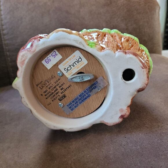 Simba The Lion King Music Box Disney The Circle of Life 1994 Schmid Box Vintage - Picture 6 of 6